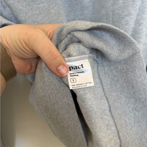 Pact Organic Hooded Sweatshirt Gray Size Small - Picture 4 of 4